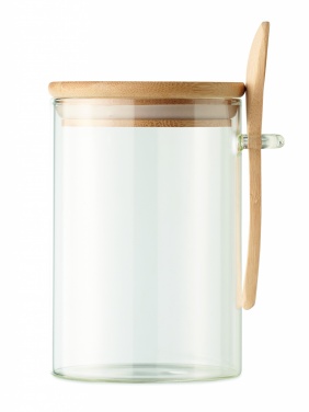 Logo trade corporate gifts picture of: Glass jar with spoon 600 ml