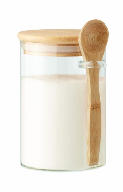 Logotrade advertising products photo of: Glass jar with spoon 600 ml