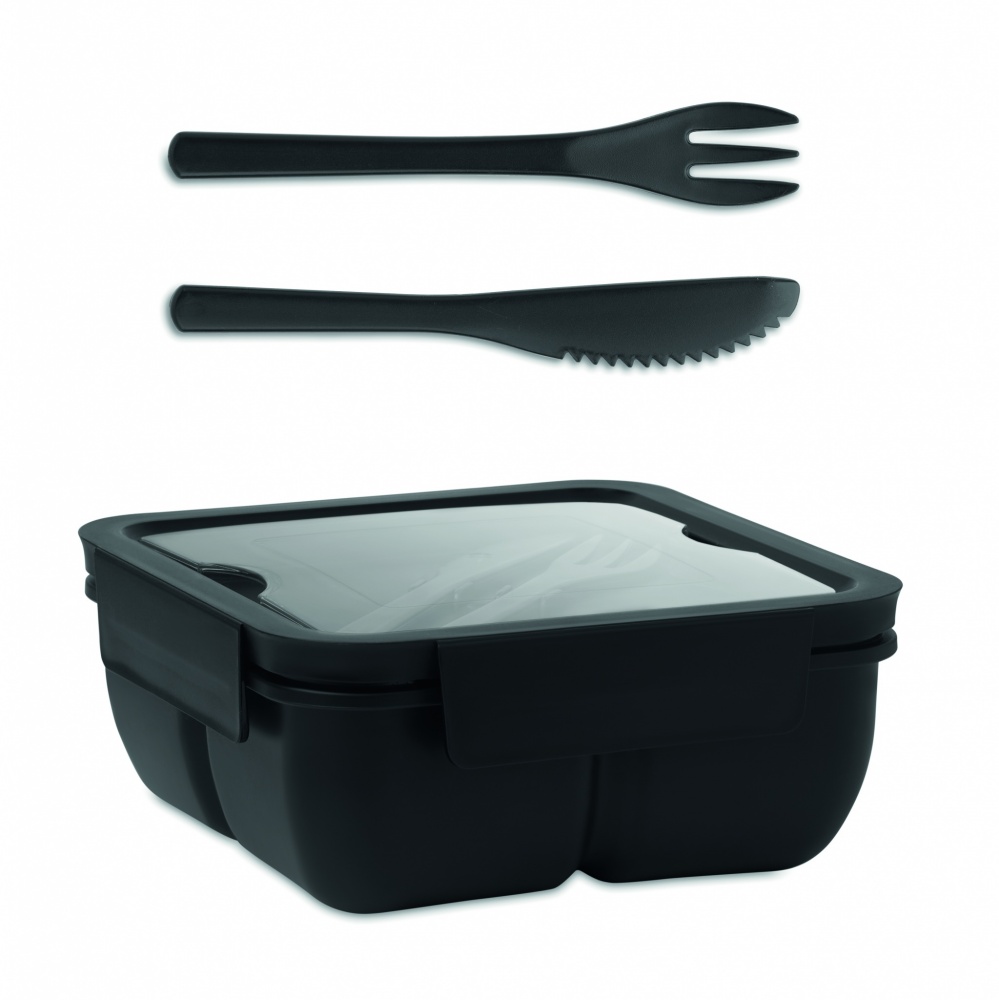Logo trade promotional merchandise image of: Lunch box with cutlery 600ml
