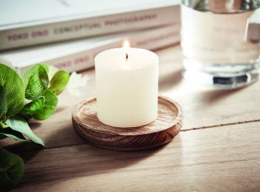 Logotrade promotional products photo of: Candle on round wooden base