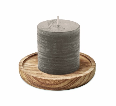 Logo trade promotional gift photo of: Candle on round wooden base