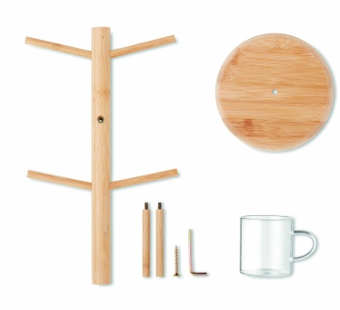 Logo trade promotional items image of: Bamboo cup set holder