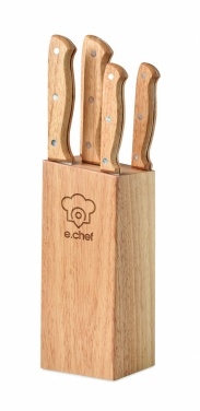 Logo trade corporate gifts picture of: 5 piece knife set in base