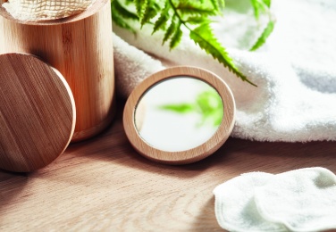 Logotrade advertising products photo of: Bamboo make-up mirror