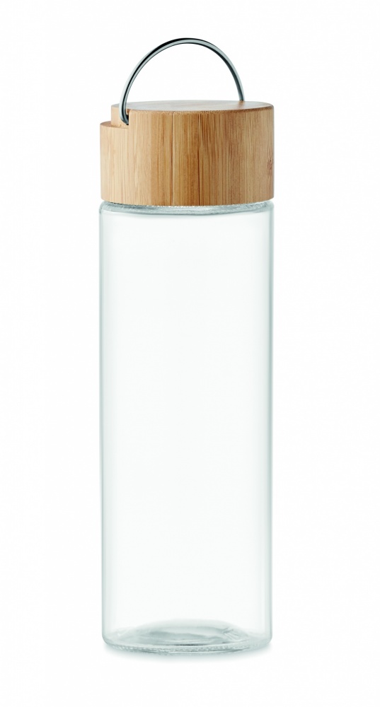 Logotrade corporate gift picture of: Glass bottle 500ml bamboo lid