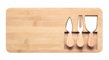 Logo trade corporate gifts image of: Bamboo Cheese board set Leipzig