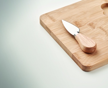 Logo trade promotional products picture of: Cheese board set in bamboo Bremen