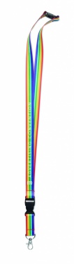 Logo trade advertising products image of: Rainbow RPET lanyard