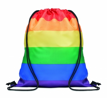 Logo trade advertising products picture of: Rainbow RPET drawstring bag