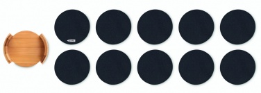 Logo trade promotional items picture of: RPET coasters in bamboo holder
