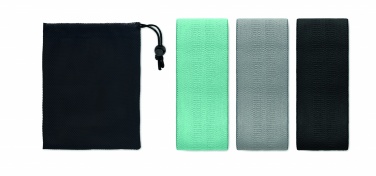 Logo trade advertising products image of: Set of 3 fitness bands in pouch