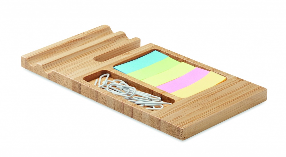 Logo trade promotional merchandise photo of: Bamboo desk phone stand