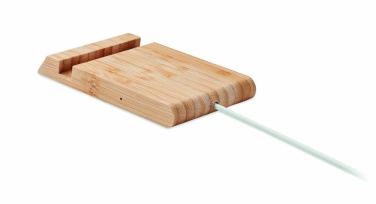 Logo trade promotional product photo of: Bamboo wireless charger  10W ODOS