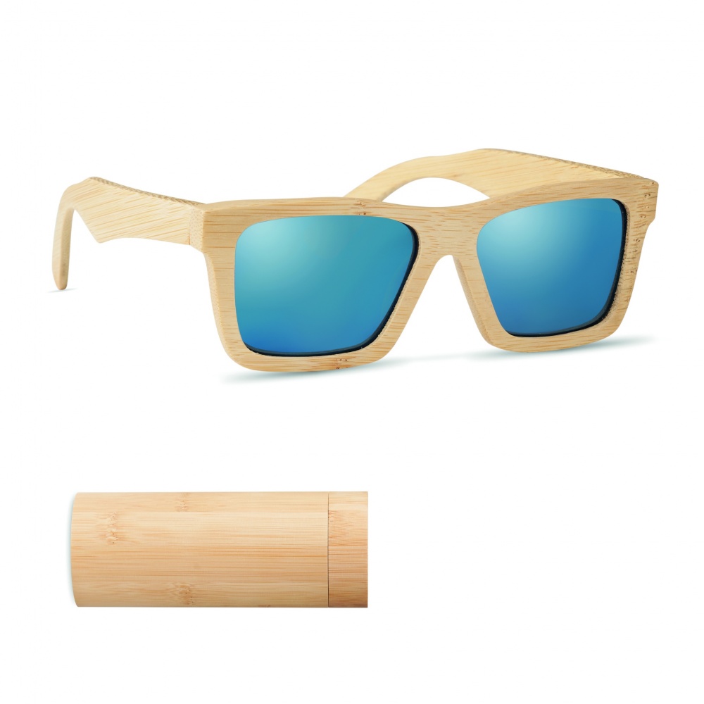 Logotrade promotional product picture of: Sunglasses and case in bamboo KEILA