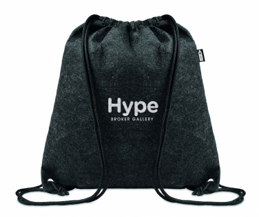Logo trade business gifts image of: RPET felt drawstring bag