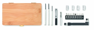 Logo trade promotional product photo of: 21 pcs tool set in bamboo case