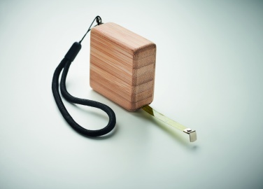 Logo trade business gifts image of: Measuring tape in bamboo 1m