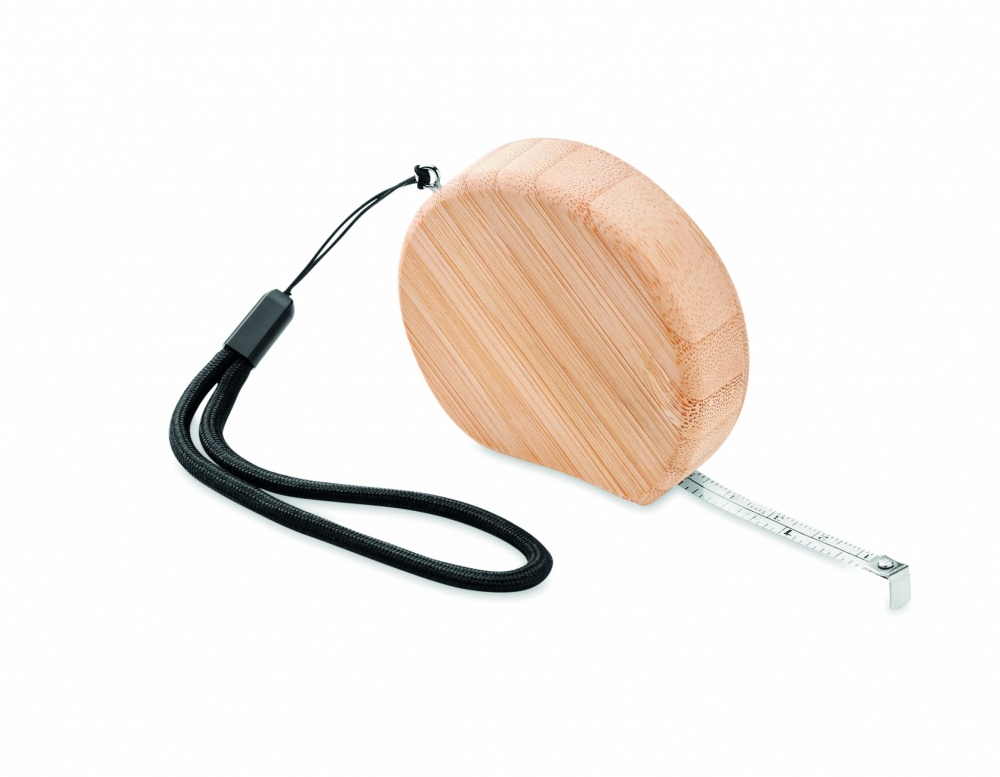Logo trade promotional product photo of: Measuring tape in bamboo 2m