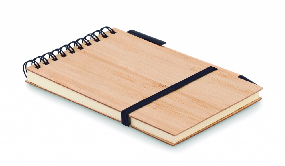 Logo trade advertising product photo of: A6 bamboo notepad with pen SONORABAM