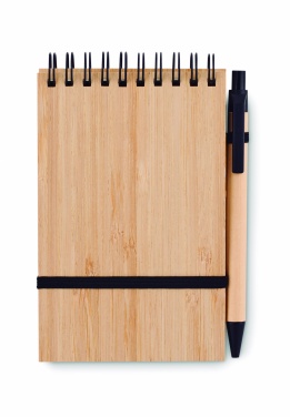 Logotrade promotional merchandise image of: A6 bamboo notepad with pen SONORABAM
