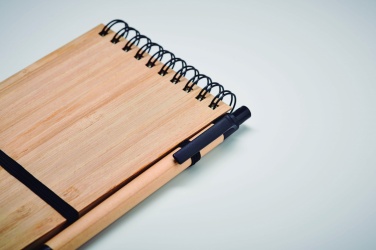 Logotrade promotional giveaway image of: A6 bamboo notepad with pen SONORABAM