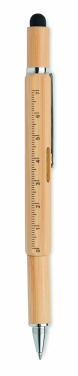 Logo trade advertising product photo of: Spirit level pen in bamboo