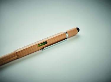 Logo trade business gift photo of: Spirit level pen in bamboo