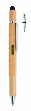 Logo trade business gifts image of: Spirit level pen in bamboo