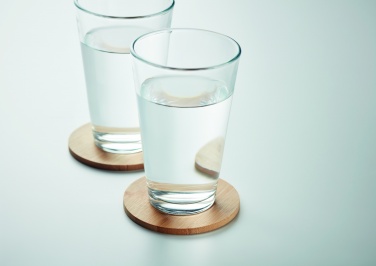 Logo trade promotional gifts picture of: Set of 6 bamboo coasters