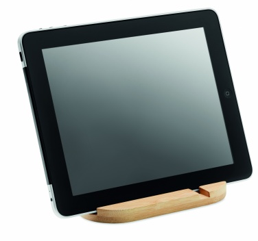 Logo trade promotional gifts image of: Bamboo tablet/smartphone stand
