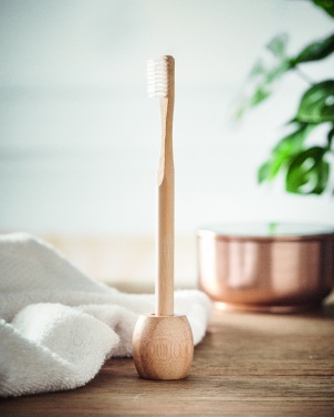 Logo trade promotional items picture of: Bamboo tooth brush with stand
