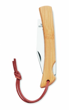 Logo trade promotional merchandise picture of: Foldable knife in bamboo