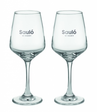 Logo trade business gift photo of: Set of 2 wine glasses