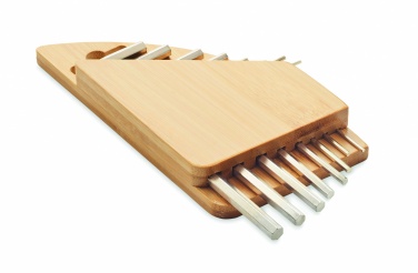 Logo trade advertising products image of: Hex key set in bamboo