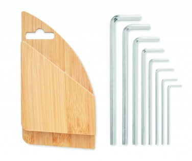 Logo trade promotional items image of: Hex key set in bamboo