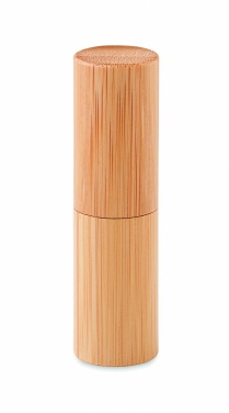 Logo trade promotional merchandise picture of: Lip balm in bamboo tube box