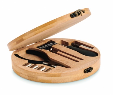 Logo trade promotional merchandise picture of: 15 piece tool set bamboo case