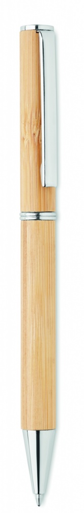 Logo trade promotional gifts picture of: Bamboo twist type ball pen