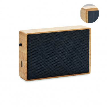 Logo trade promotional gift photo of: Solar bamboo wireless speaker
