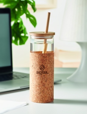 Logo trade promotional giveaways image of: Glass tumbler sleeve 450 ml