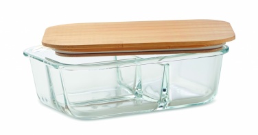 Logo trade business gift photo of: Glass lunch box with bamboo lid