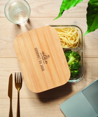 Logo trade promotional gift photo of: Glass lunch box with bamboo lid