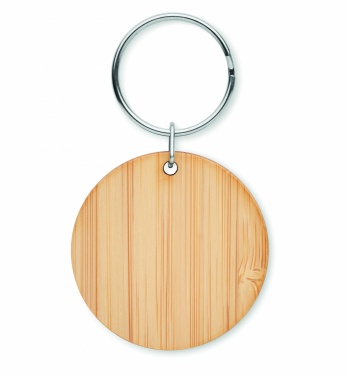 Logotrade corporate gifts photo of: Round bamboo key ring Pieksämäki