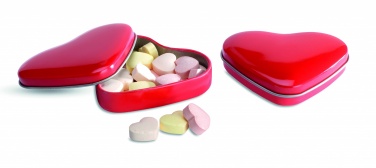 Logotrade advertising product image of: Heart tin box with candies