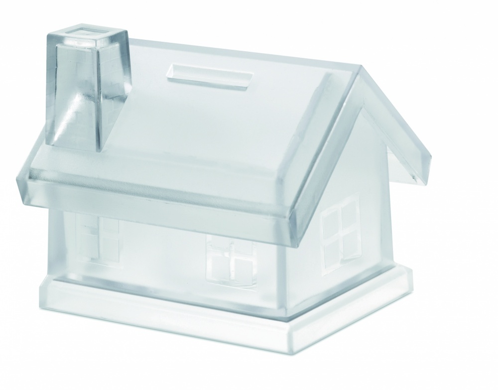 Logotrade promotional giveaway image of: Plastic house coin bank