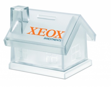 Logotrade promotional item image of: Plastic house coin bank