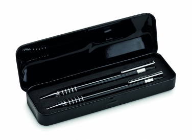 Logo trade promotional merchandise picture of: Ball pen set in metal box