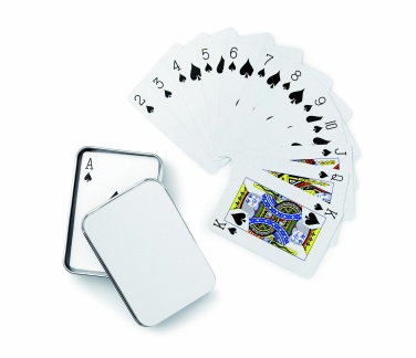 Logo trade business gifts image of: Playing cards in tin box
