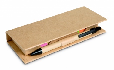 Logo trade promotional product photo of: Sticky memo set recycked w/pen