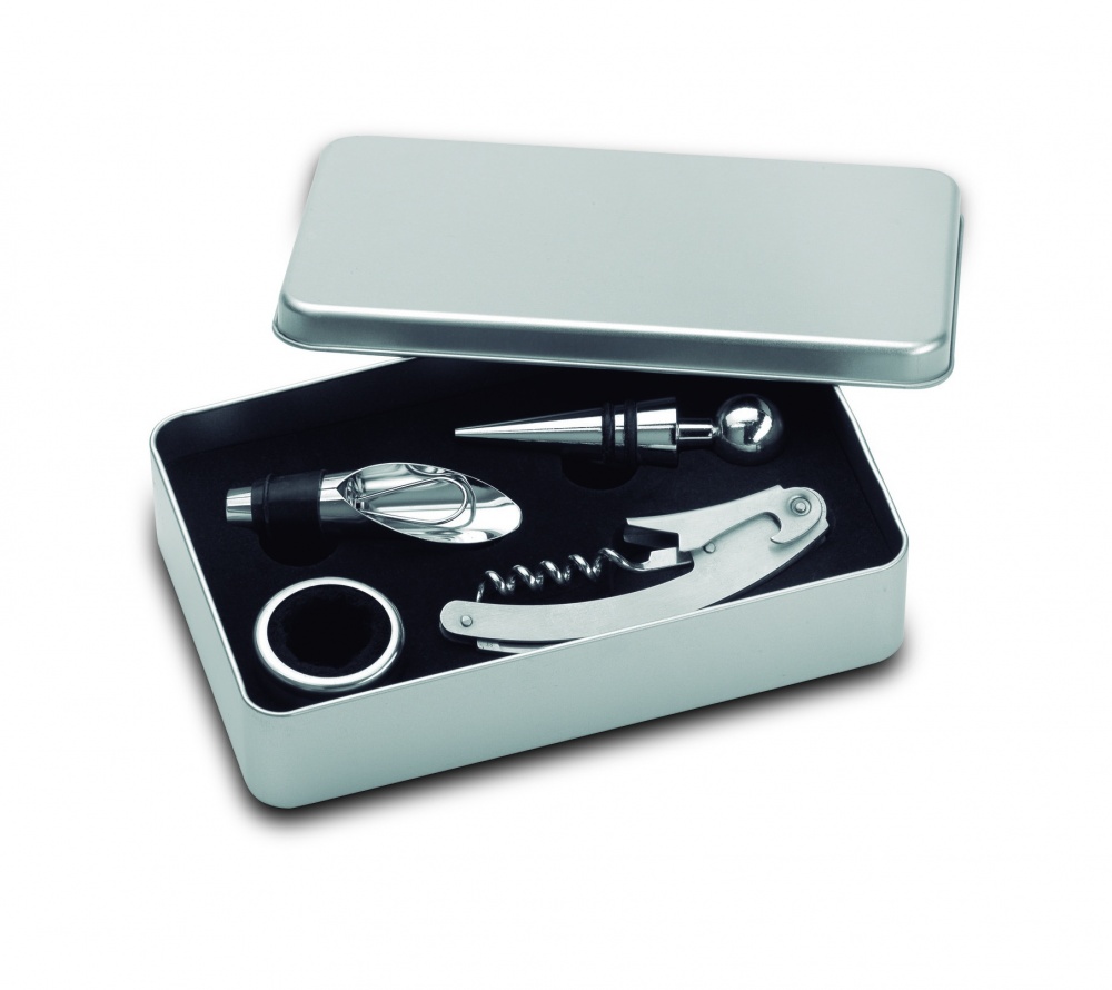 Logo trade promotional merchandise image of: Wine  set in tin box